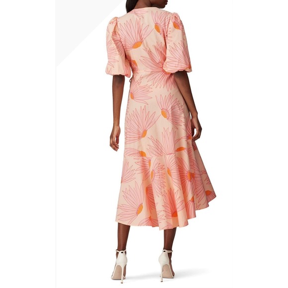 Kate Spade Pink Floral Grand Daisy Wrap Dress Size 6 - Picture 6 of 8